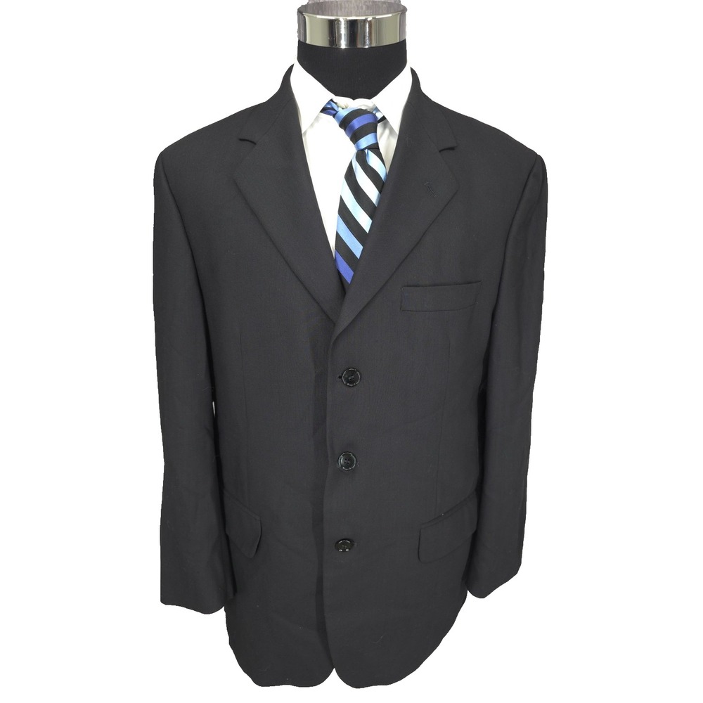 Gianfranco Ruffini  Blazer Jacket Mens 40S Black Sports Coat 3 Buttons Business‎